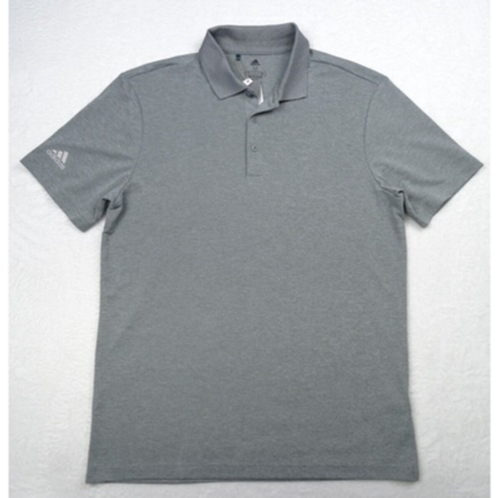 Adidas Golf Mens Shirt Size Medium Gray PrimeGreen Performance Polo SS NWT
